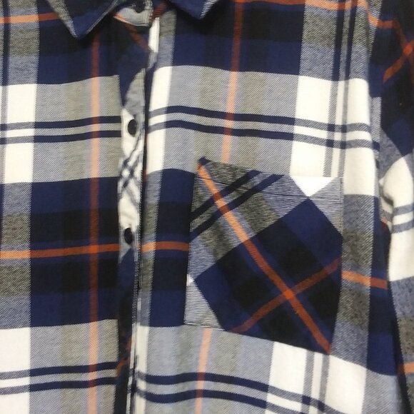 Rails Hunter Soft Plaid Flannel Button Down Shirt Navy Rust Size Small - Picture 4 of 10